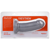 They/Them  Super Soft Silicone Dildo Silver